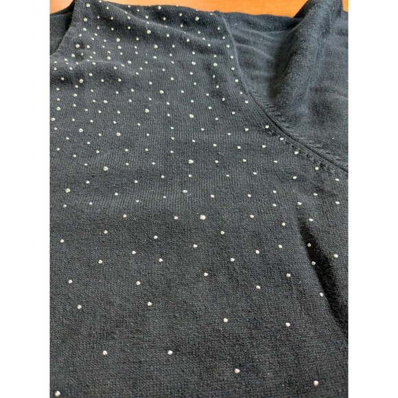 C.D. Daniels Womens Black 1X Sweater Bedazzled With Rhinestones - Picture 6 of 10